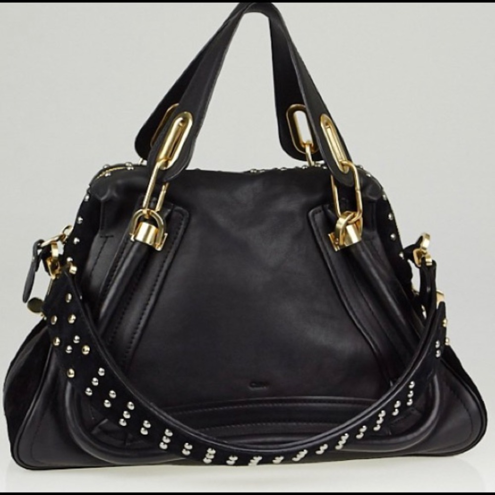 1 Day Sale- Chloe Auth. Studded Military Paraty Bag
